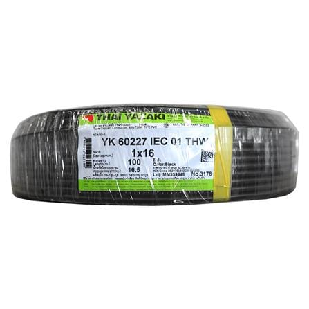 สายไฟ THW IEC01(YK)YAZAKI 1x16 ตร.มม. 100 ม. สีดำ_1