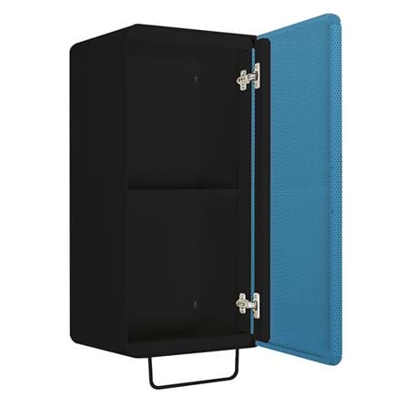 ตู้เหล็กบานเปิดทึบ KIOSK PW-01 สีดำ/ฟ้า_2