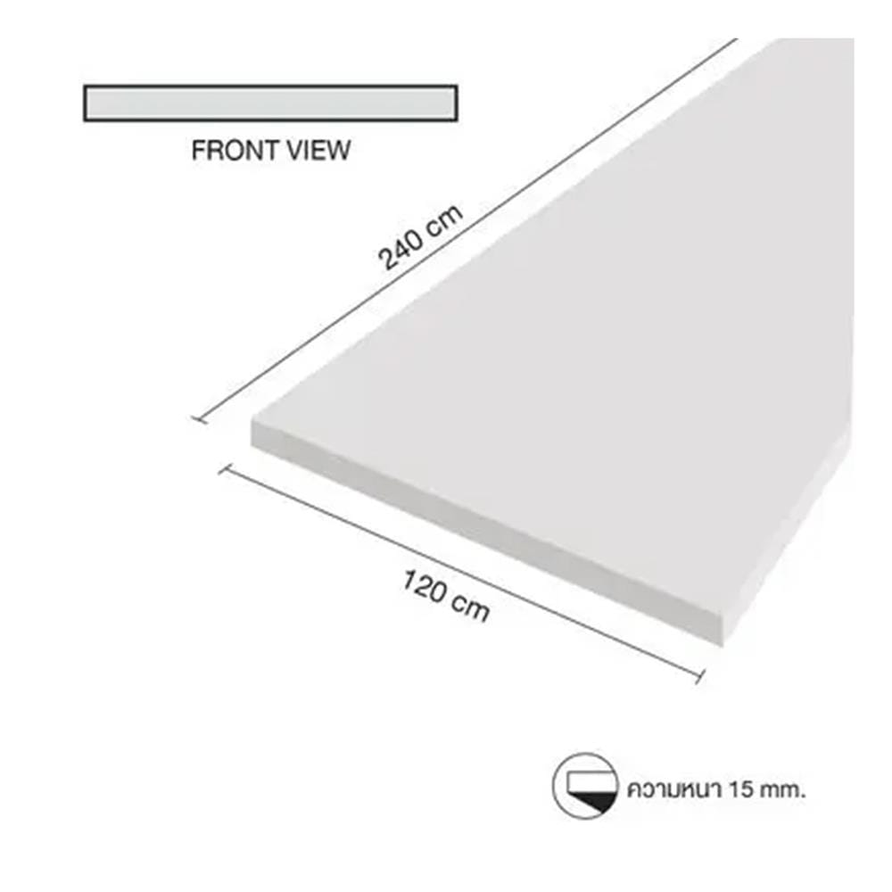 แผ่นพื้น SHERA ขอบตรง ผิวเรียบ 120x240x1.5 ซม.