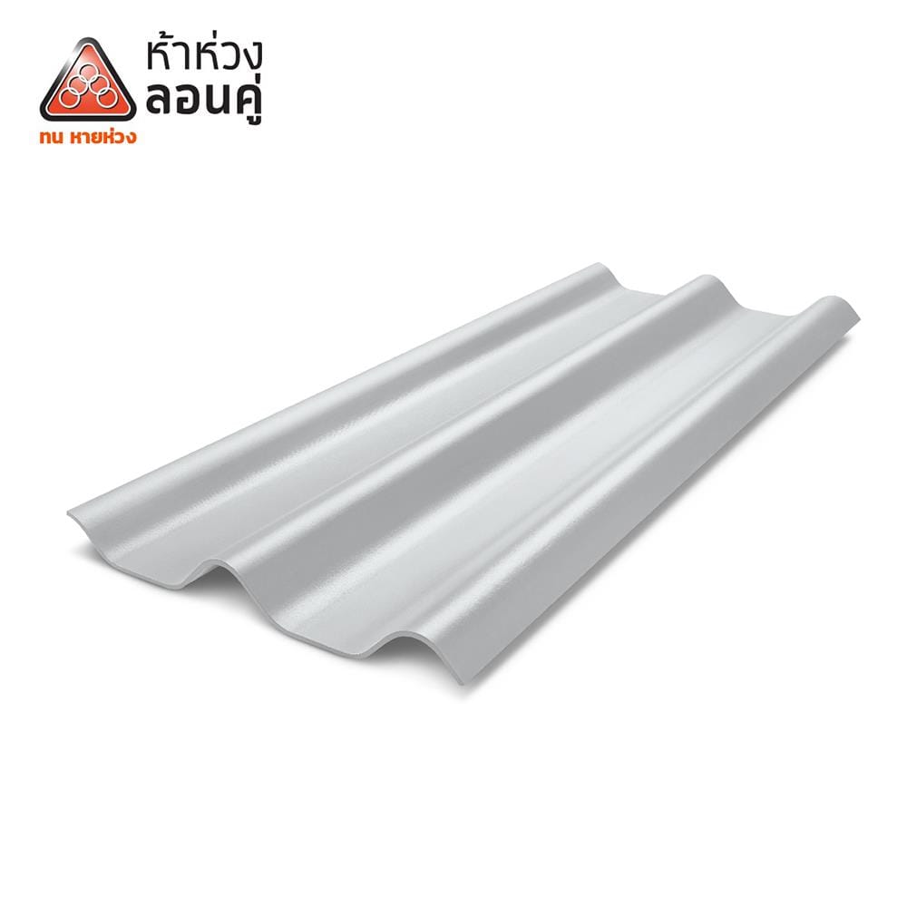 กระเบื้องหลังคา ลอนคู่ ห้าห่วง 0.5x50x120 ซม. สีซีเมนต์