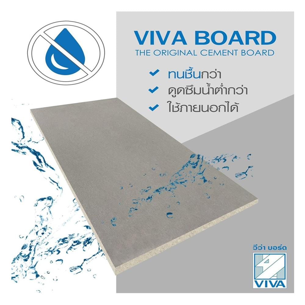 แผ่นซีเมนต์บอร์ด VIVA 120x240x2.4 ซม.