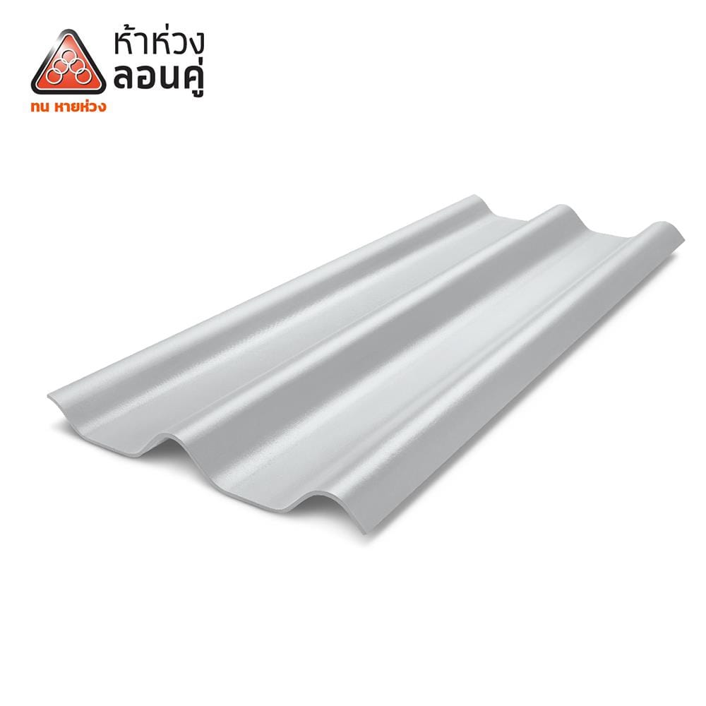 กระเบื้องหลังคาลอนคู่ ห้าห่วง 0.4x50x120 ซม. สีขาวโมเดิร์น