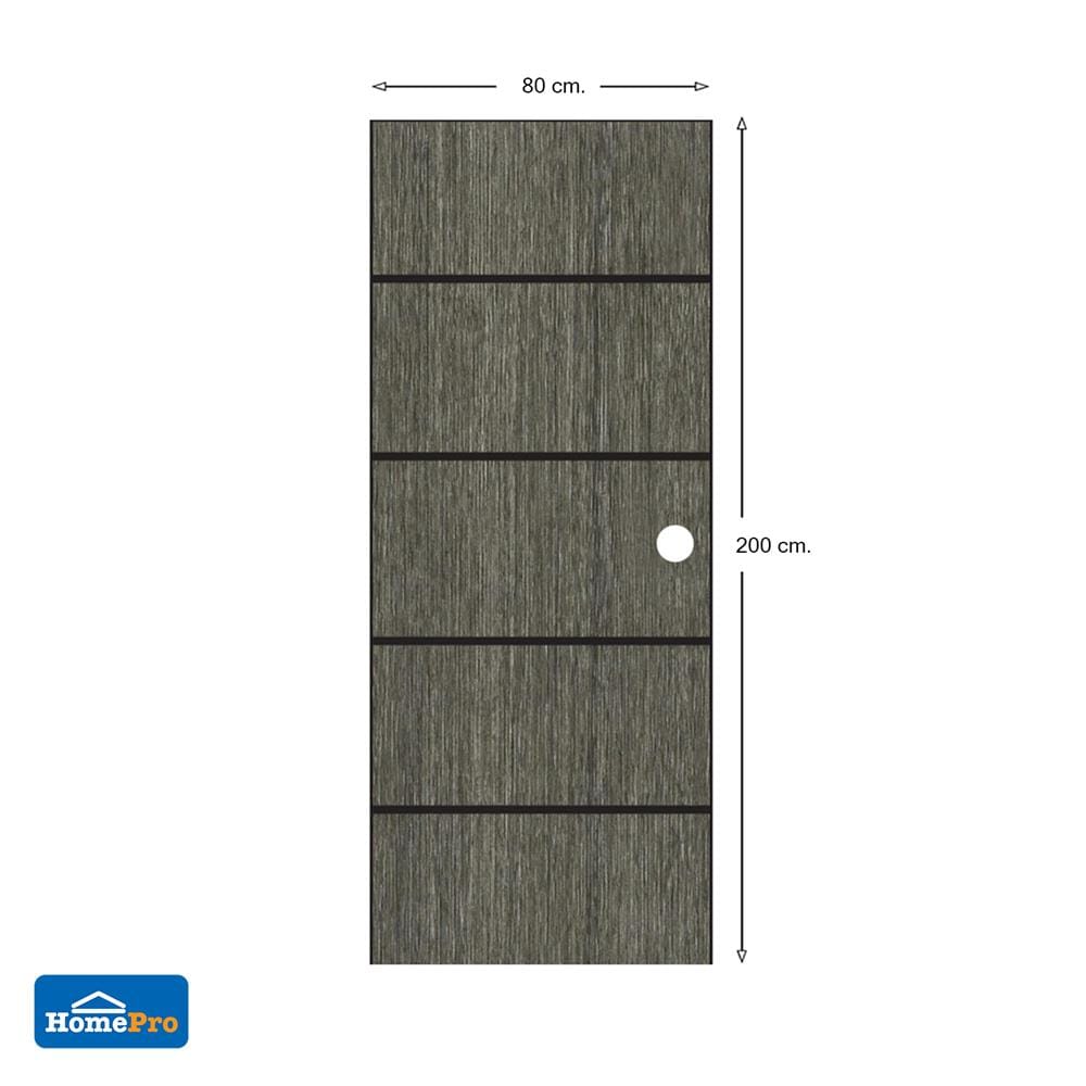 ประตูภายใน UPVC AZLE AZLE-4 80X200 ซม. สี SMOKE GREY เจาะลูกบิด