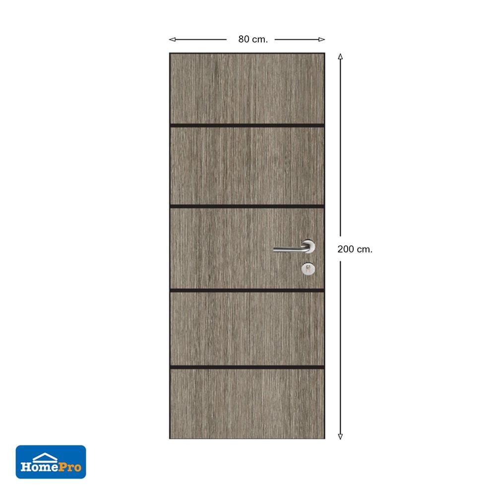 ประตูภายใน UPVC AZLE AZLE-4 80X200 ซม. สี TEXES OAK เจาะลูกบิด