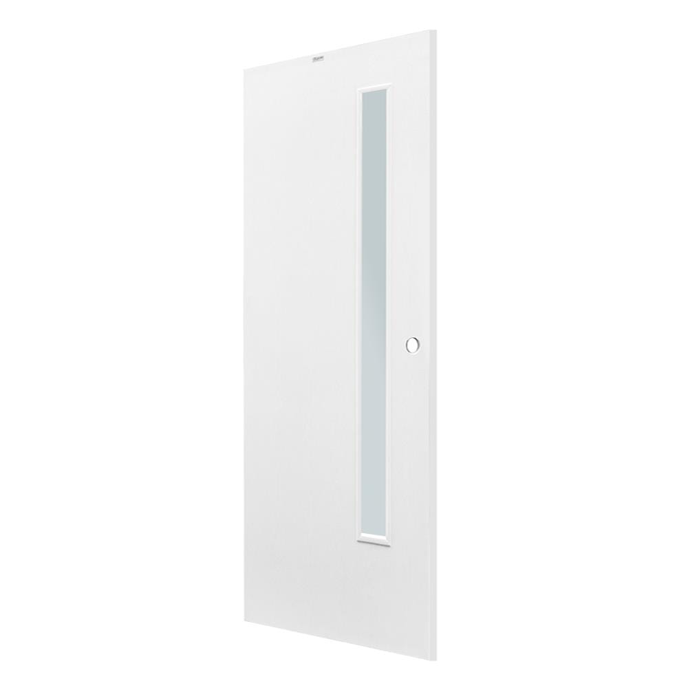 ประตูภายนอก UPVC กระจกฝ้า PARAZZO PUG01 80X200 ซม. สีขาว เจาะลูกบิด
