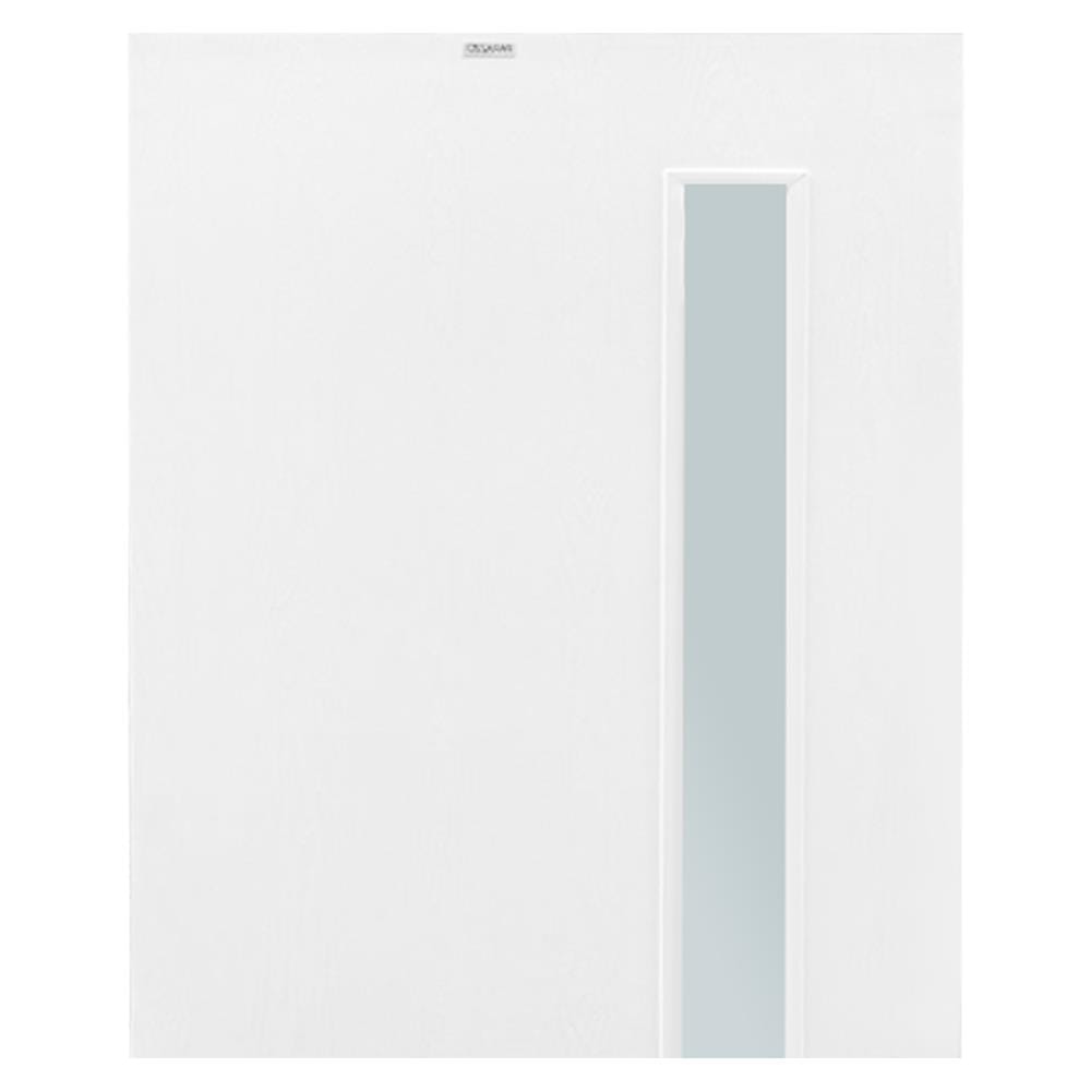 ประตูภายนอก UPVC กระจกฝ้า PARAZZO PUG01 80X200 ซม. สีขาว เจาะลูกบิด