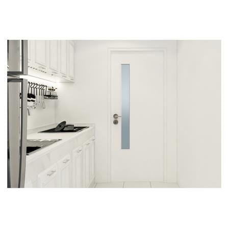 ประตูภายนอก UPVC กระจกฝ้า PARAZZO PUG01 80X200 ซม. สีขาว เจาะลูกบิด_3