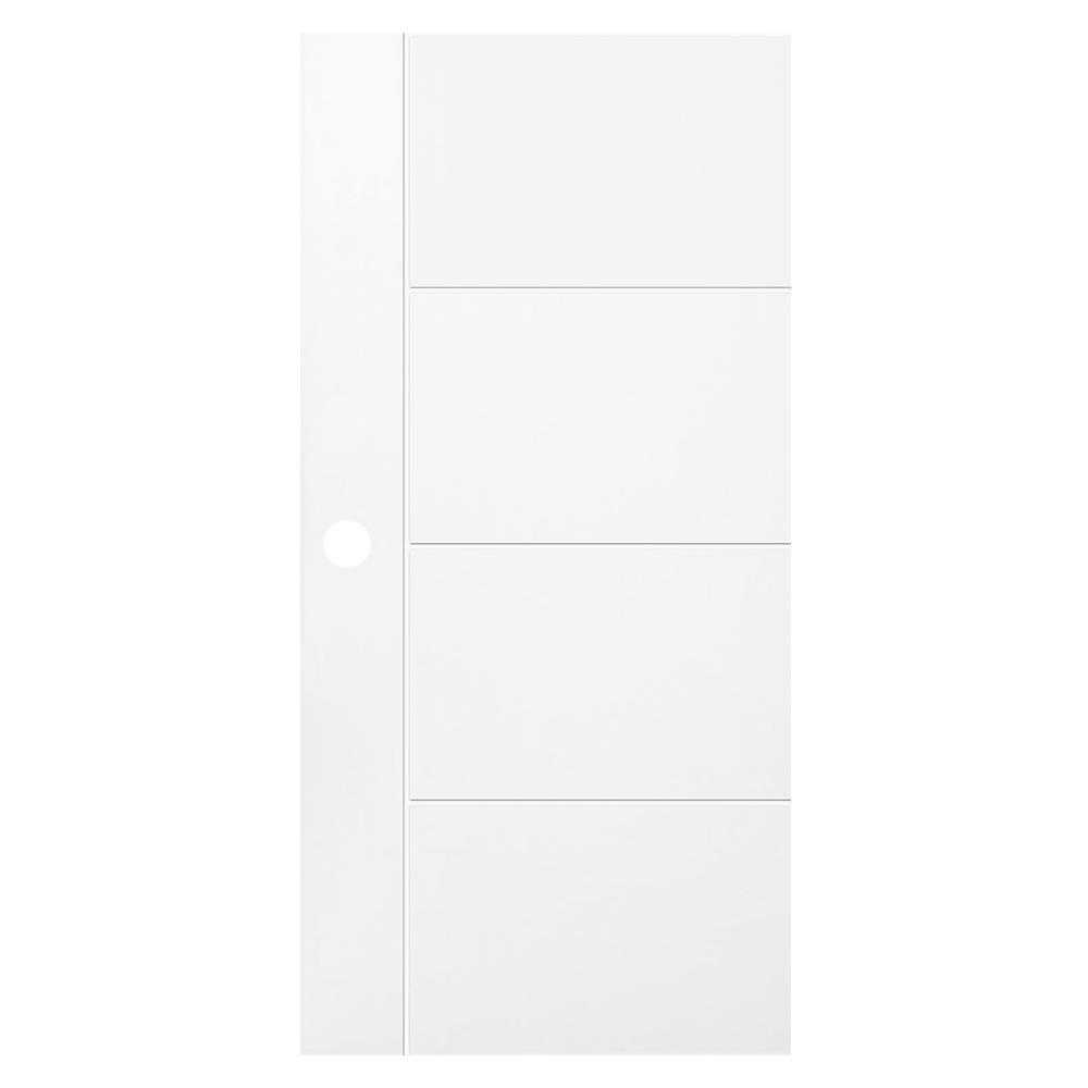 ประตูภายนอก UPVC AZLE PZUS02 80X200 ซม. สีขาว เจาะลูกบิด