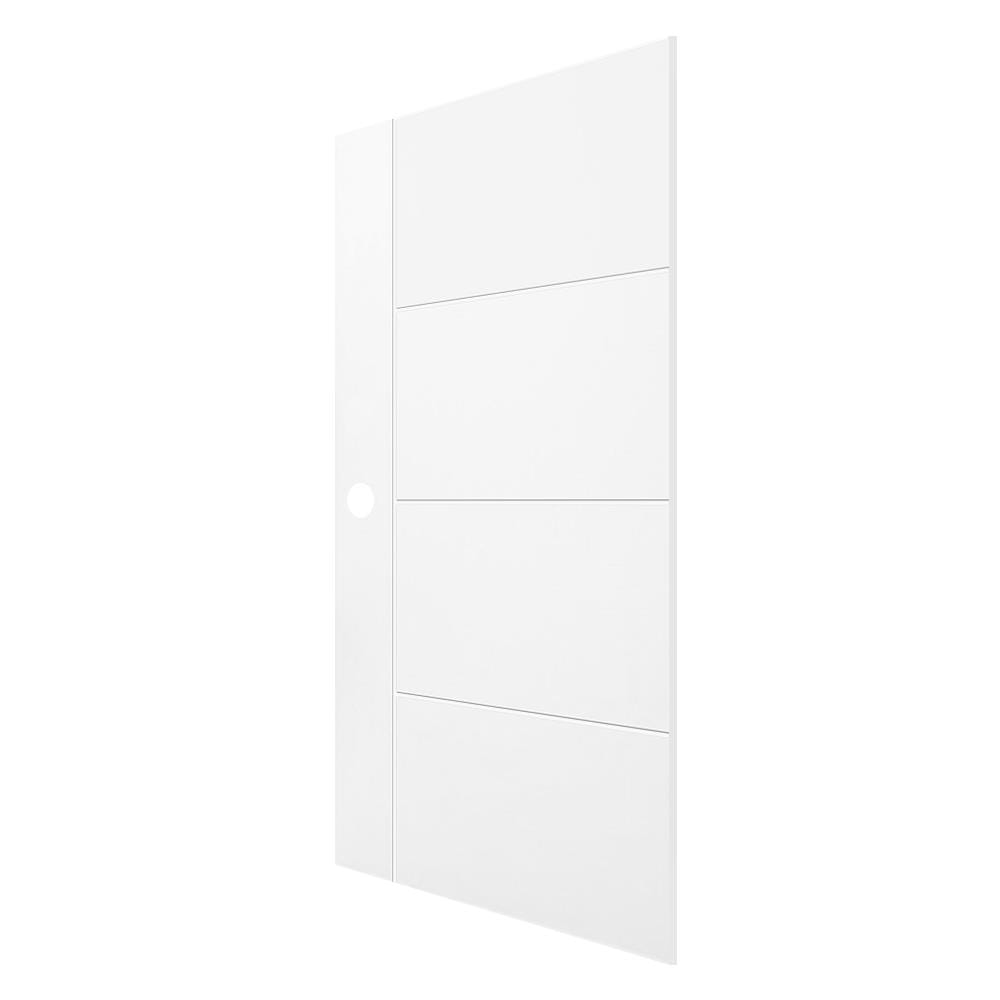 ประตูภายนอก UPVC AZLE PZUS02 80X200 ซม. สีขาว เจาะลูกบิด