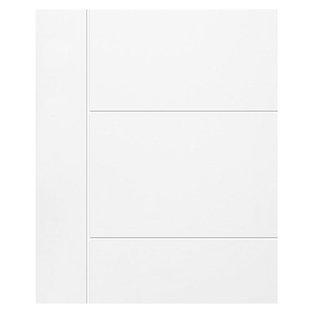 ประตูภายนอก UPVC AZLE PZUS02 80X200 ซม. สีขาว เจาะลูกบิด