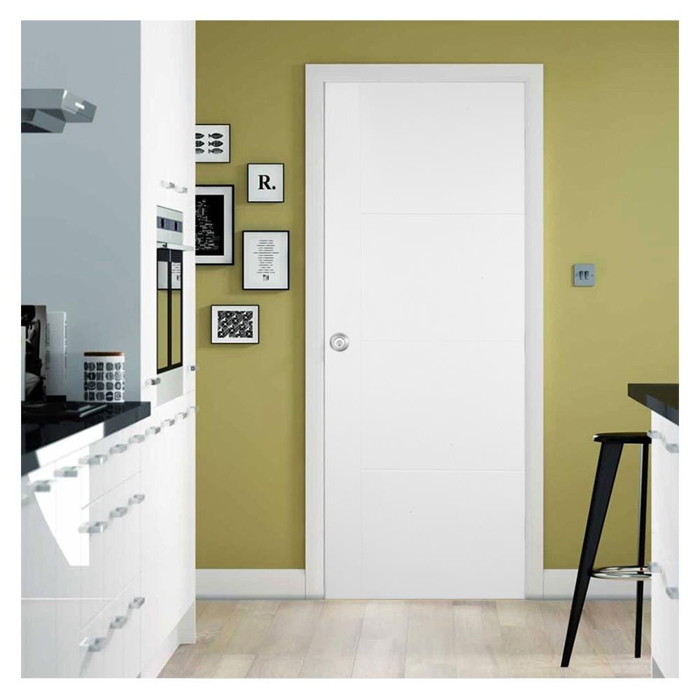 ประตูภายนอก UPVC AZLE PZUS02 80X200 ซม. สีขาว เจาะลูกบิด
