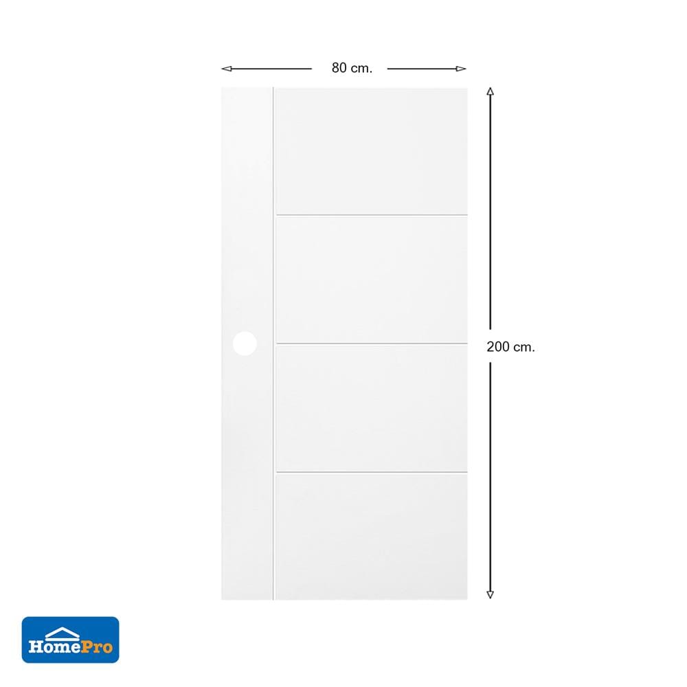 ประตูภายนอก UPVC AZLE PZUS02 80X200 ซม. สีขาว เจาะลูกบิด
