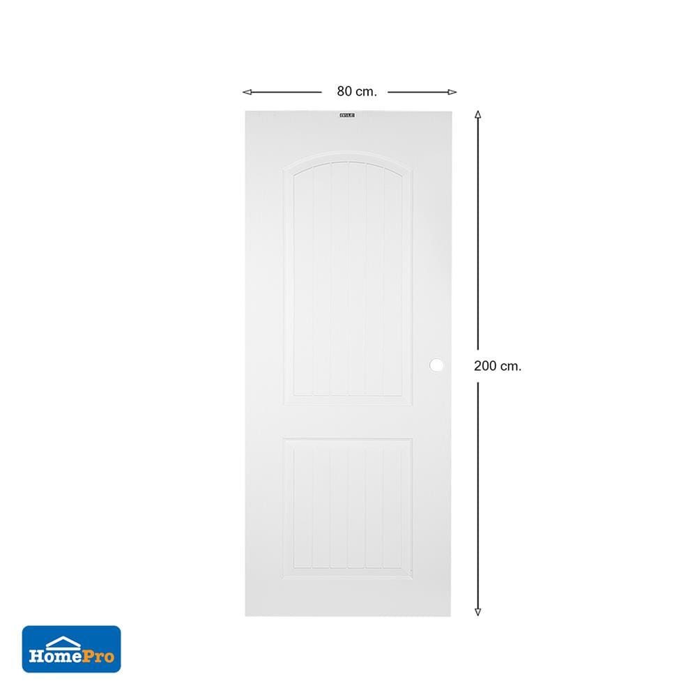 ประตูภายนอก UPVC AZLE PZUS01 80X200 ซม. สีขาว เจาะลูกบิด