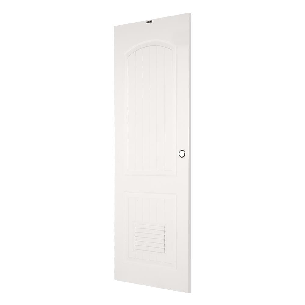 ประตูห้องน้ำ UPVC AZLE PZLS01 เกล็ด 70X200 ซม. สีขาว เจาะลูกบิด