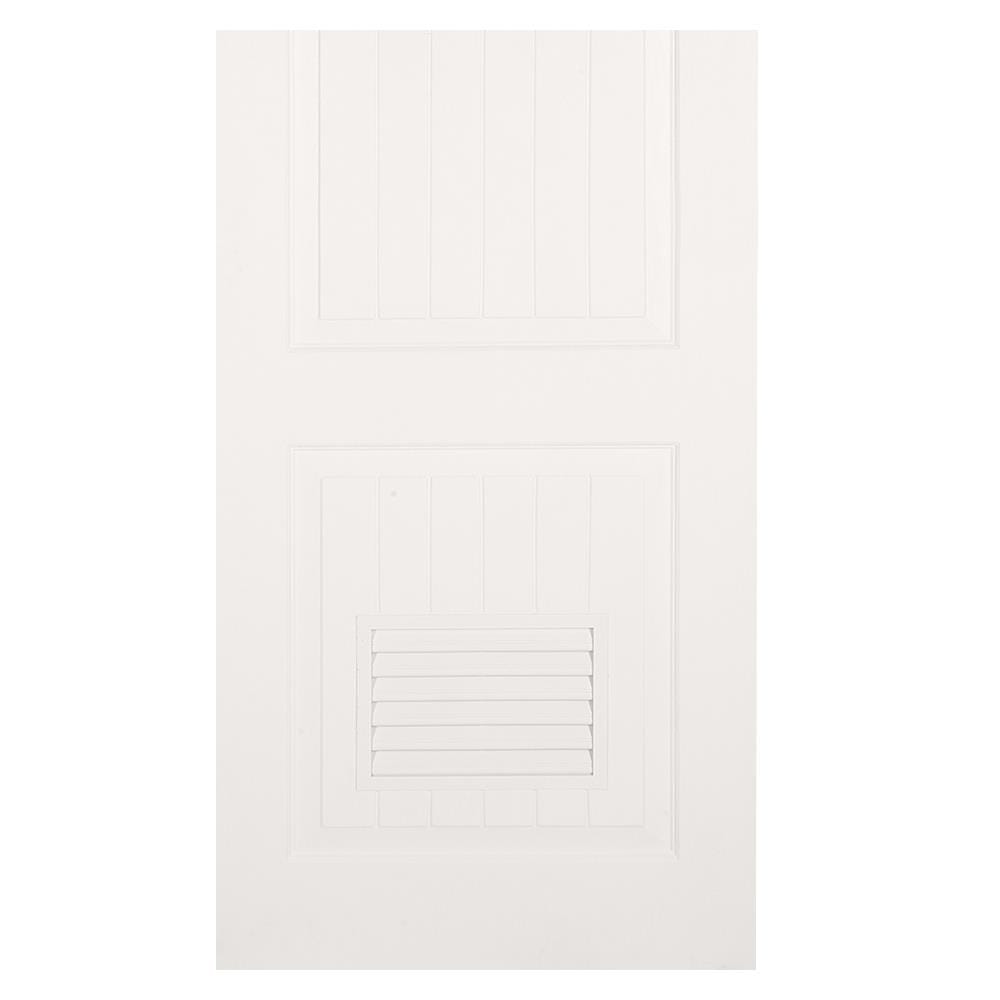 ประตูห้องน้ำ UPVC AZLE PZLS01 เกล็ด 70X200 ซม. สีขาว เจาะลูกบิด