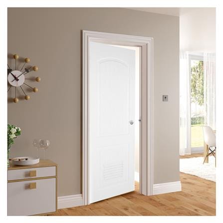ประตูห้องน้ำ UPVC AZLE PZLS01 เกล็ด 70X200 ซม. สีขาว เจาะลูกบิด_3