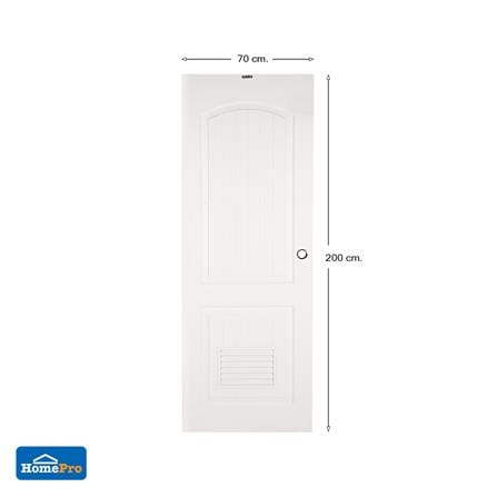 ประตูห้องน้ำ UPVC AZLE PZLS01 เกล็ด 70X200 ซม. สีขาว เจาะลูกบิด_5