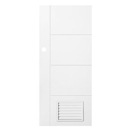 ประตูห้องน้ำ UPVC AZLE PZLS02 เกล็ด 70X200 ซม. สีขาว เจาะลูกบิด_0