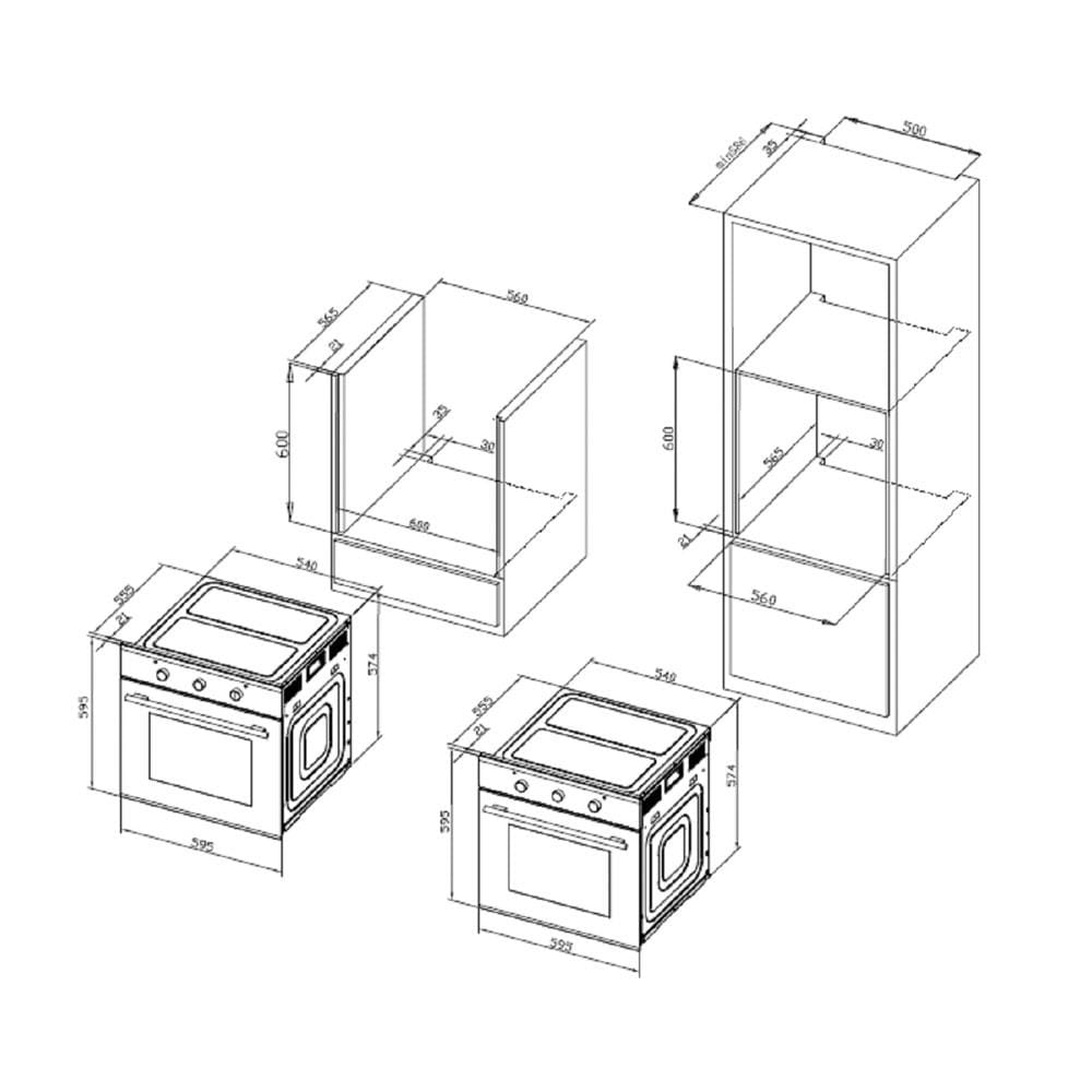 เตาอบฝัง TECNOPLUS MN 705 B 60 ซม.