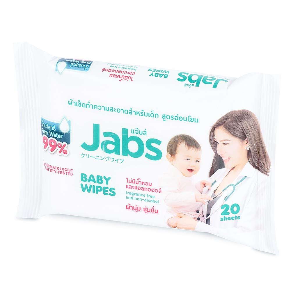ผ้าเช็ดทำความสะอาด JABS PURE WATER 20 แผ่น