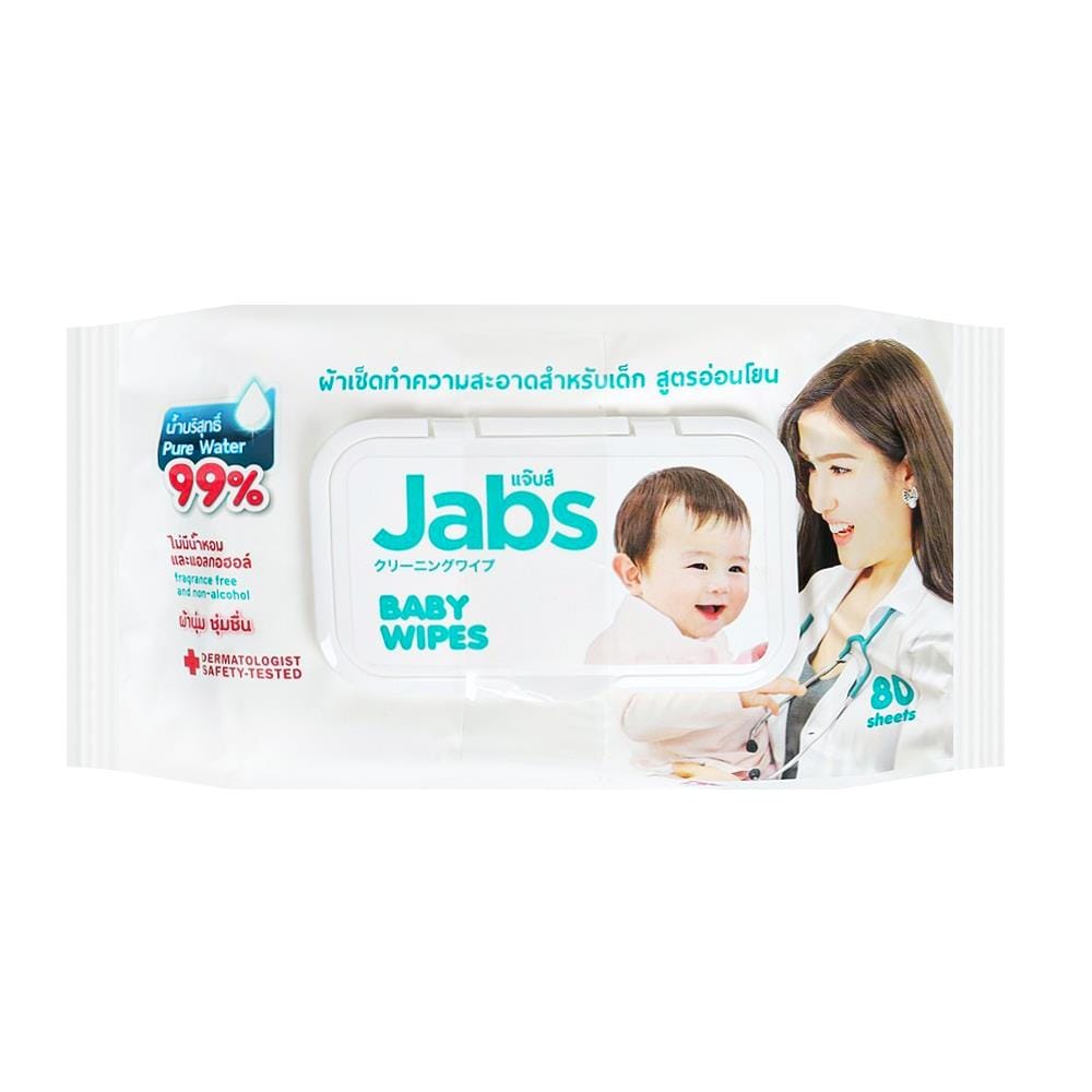 ผ้าเช็ดทำความสะอาด JABS PURE WATER 80แผ่น