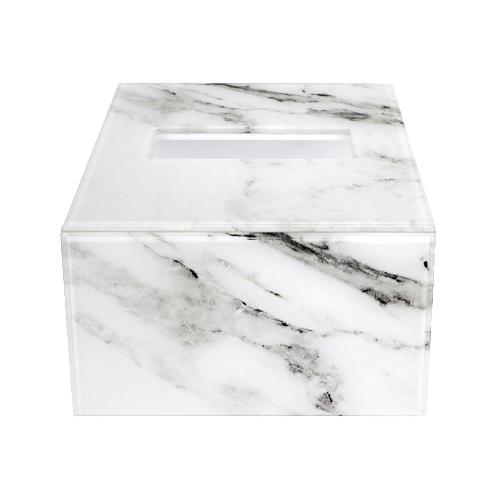 กล่องทิชชูPOPUPอะคริลิก KECH MARBLE สีขาว