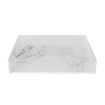ถาดอะคริลิก 20x20x4 ซม. MARBLE KECH สีขาว S_1