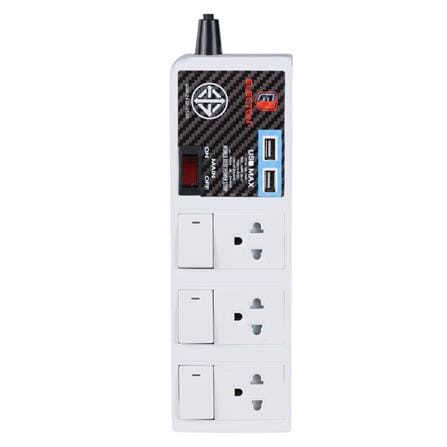 รางปลั๊กไฟ 3 ช่อง 4 สวิตซ์ 2USB ELECTON EP9-3403 3 ม._0
