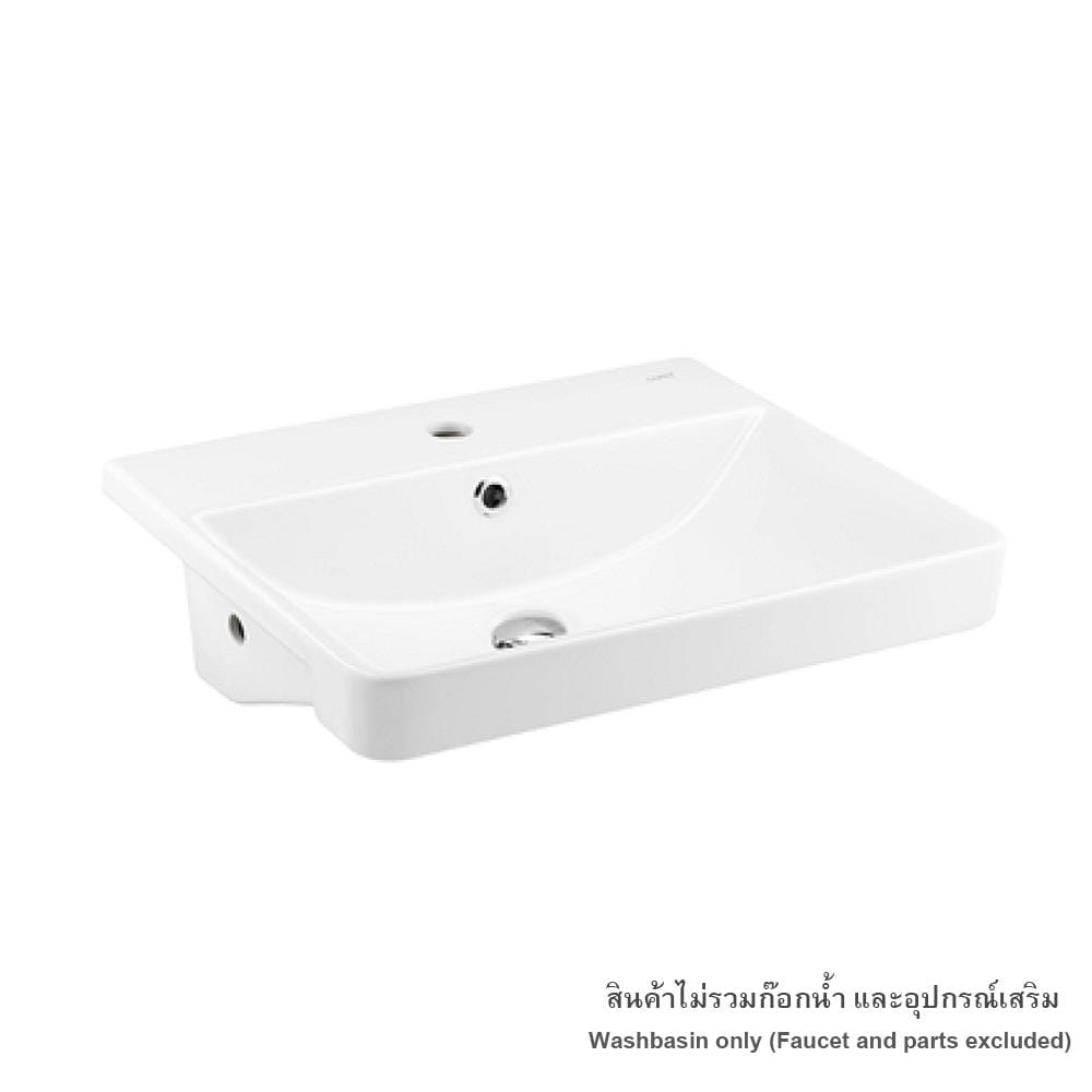 อ่างล้างหน้าชนิดฝังครึ่งเคาน์เตอร์ C022607 สีขาว