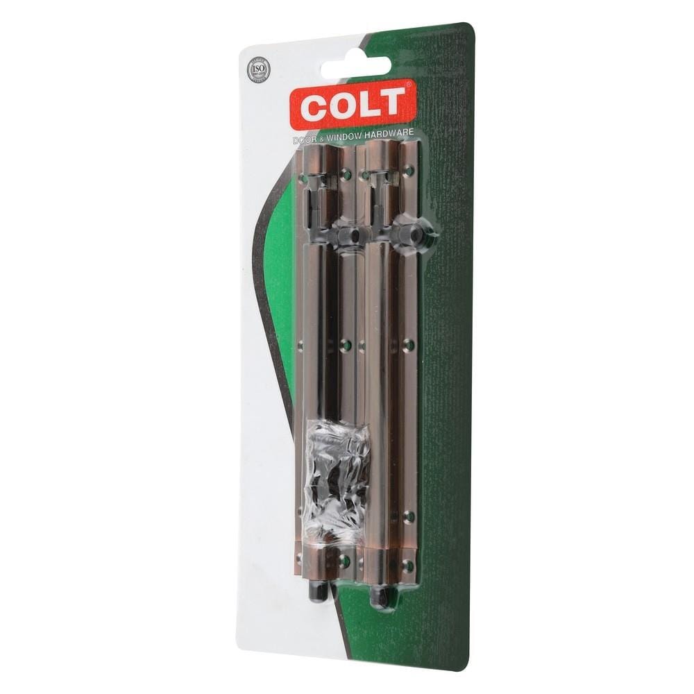 กลอนทั่วไป COLT 200 6 นิ้ว สีทองแดงรมดำ (แพ็ก 2 ชิ้น)