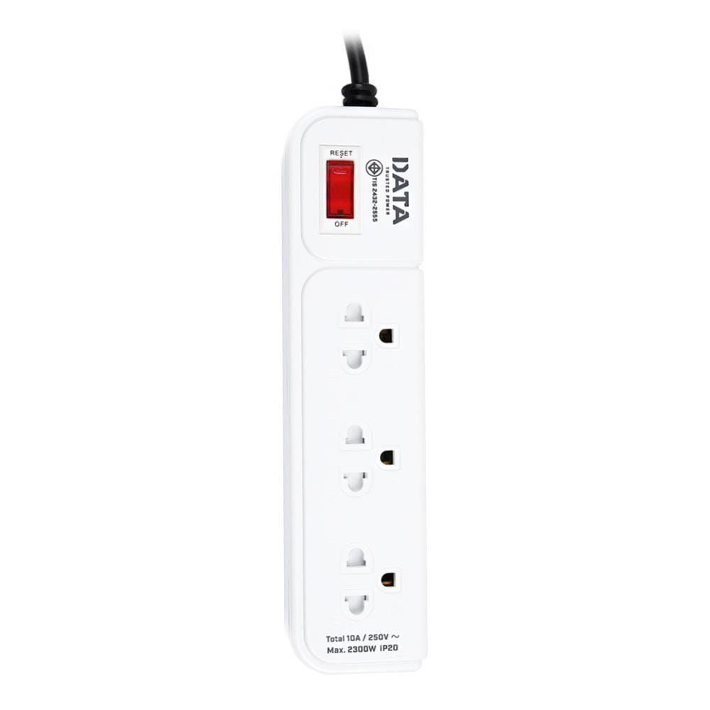 รางปลั๊กไฟ 3 ช่อง 1 สวิตซ์ DATA AP3159 5 ม. สีเทา