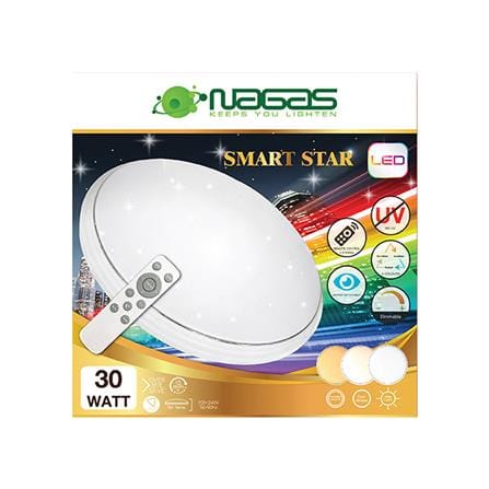 ไฟเพดาน LED NAGAS SMART STAR REMOTE 18 นิ้ว 30 วัตต์ DAYLIGHT/COOL WHITE/WARM WHITE สีขาว_3
