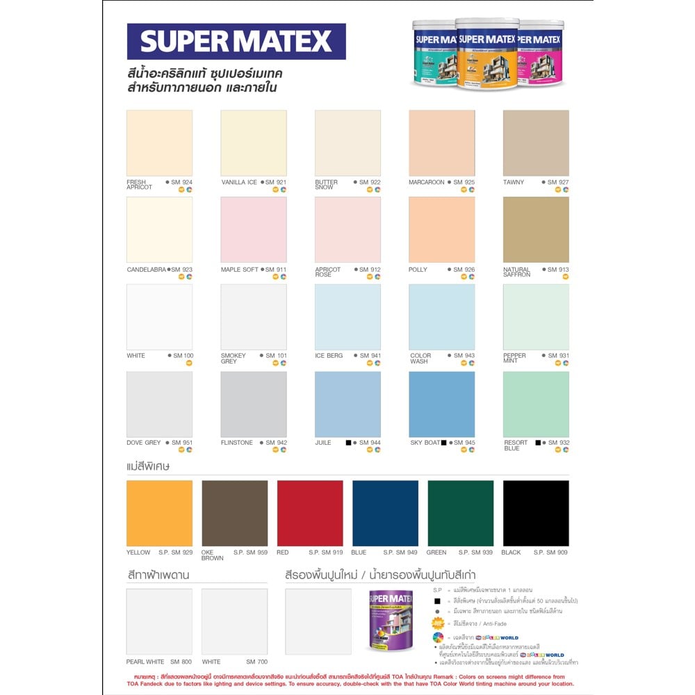 สีน้ำทาภายนอก ชนิดกึ่งเงา TOA SUPERMATEX BASE A 9 ลิตร