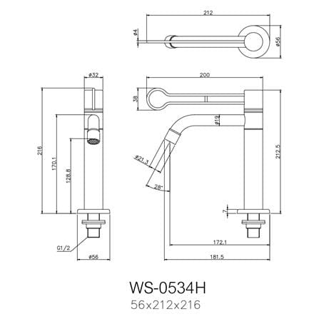 ก๊อกซิงค์เดี่ยวเคาน์เตอร์ WS WS-0534H สีเงิน_1