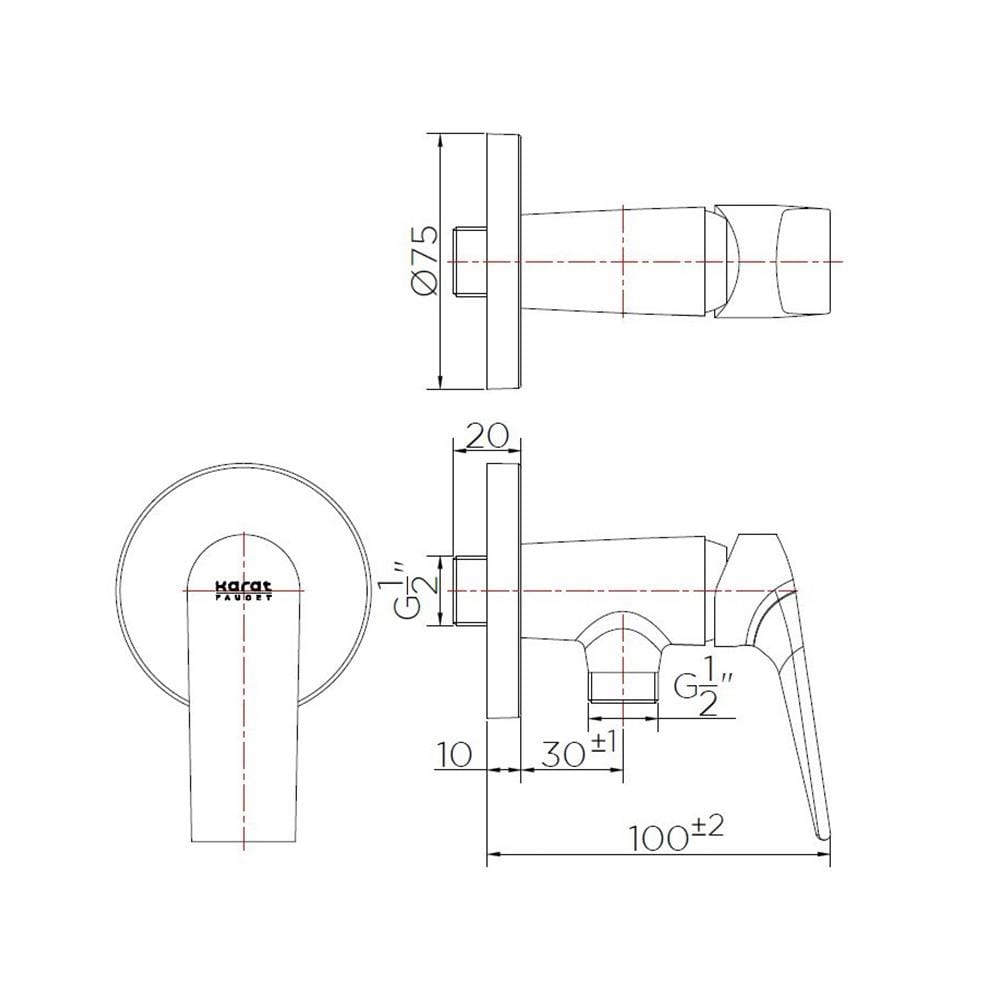 วาล์วฝักบัว 1ทาง KF-51-870-50