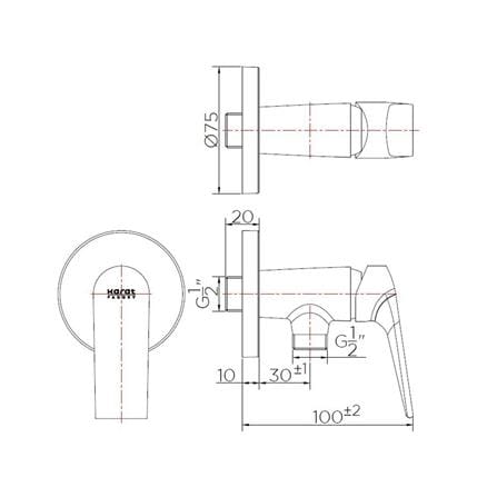 วาล์วฝักบัว 1ทาง KF-51-870-50_2