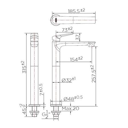 ก๊อกอ่างล้างหน้าเดี่ยว KF-51-611-50_2
