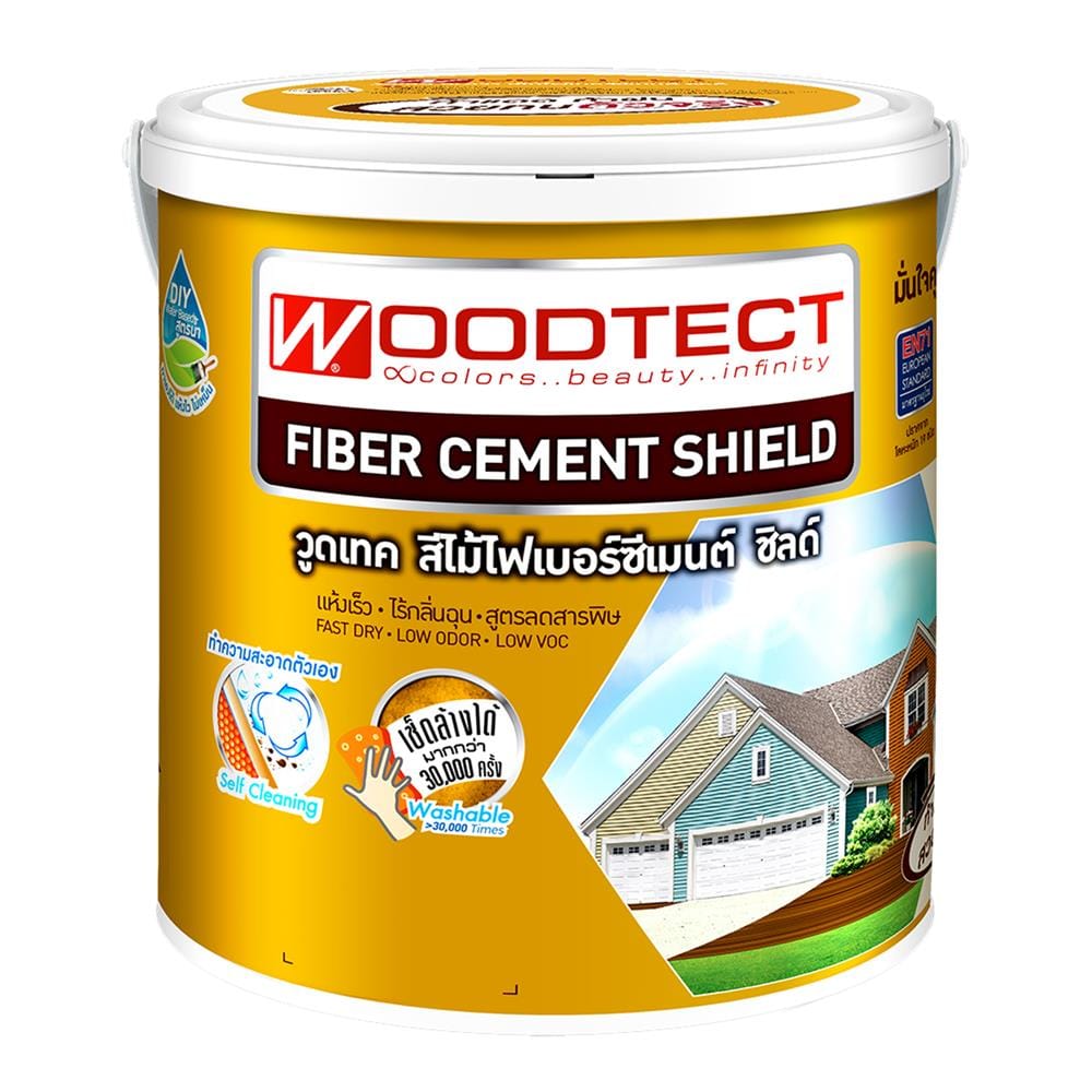 สีทาไม้ไฟเบอร์ซีเมนต์ WOODTECT FO200 สีใส กึ่งเงา 1 แกลลอน