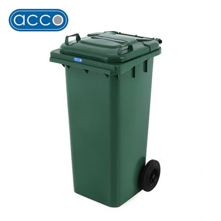 ถังขยะเหลี่ยม ฝาเปิด-ปิด มีล้อ ACCO 120L สีเขียว_0