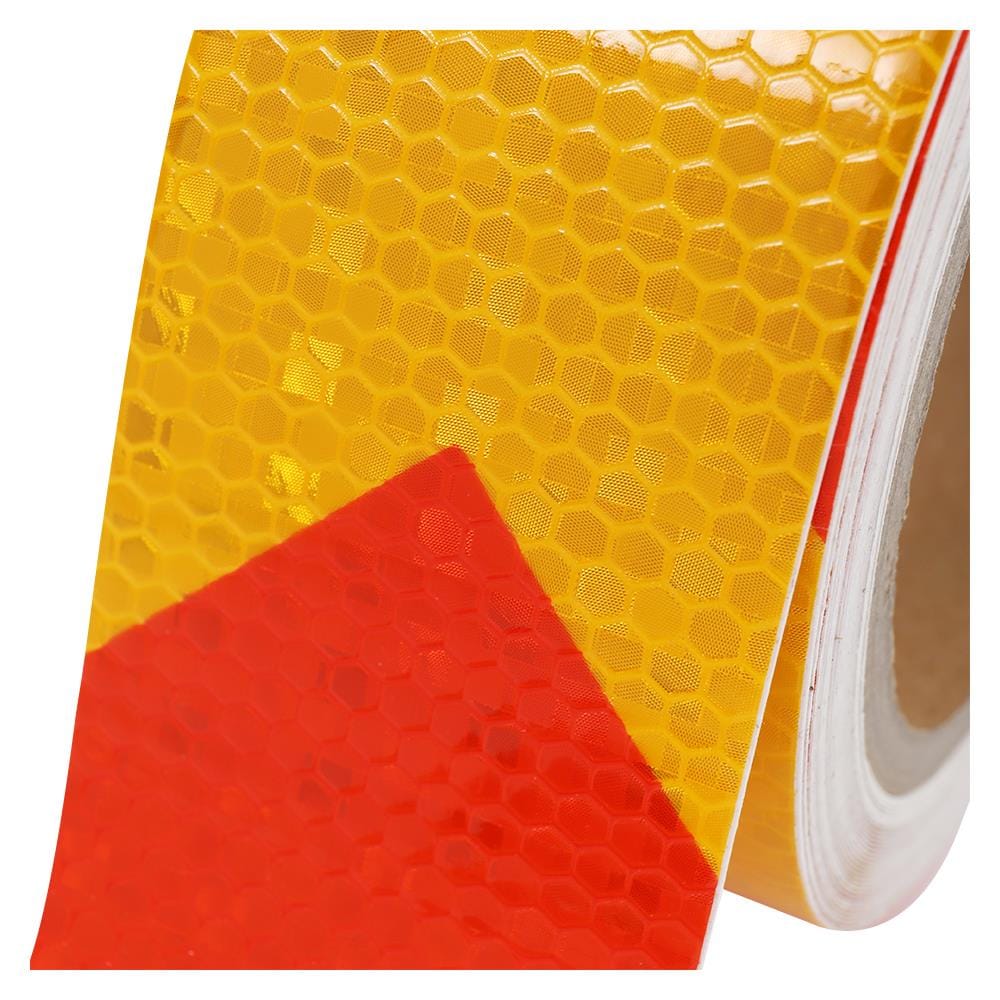 เทปสะท้อนแสงลายลูกษร RIGHT 5 ซม. x 10 ม. สีเหลือง-สีแดง