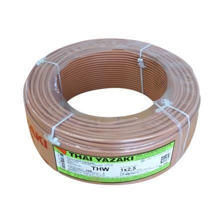สายไฟ THW IEC01 YAZAKI 1X2.5 ตร.มม. 100 ม. สีน้ำตาล_0