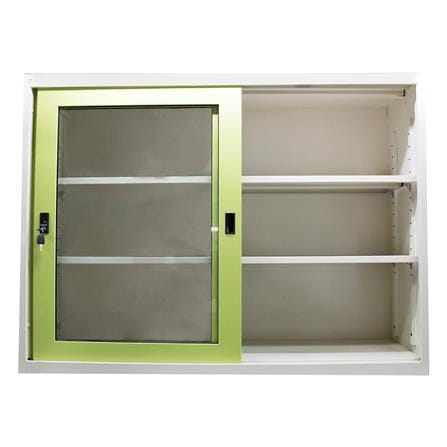 ตู้เหล็กบานเลื่อนกระจก KIOSK SGD-4 DG/GR สีเขียว_1