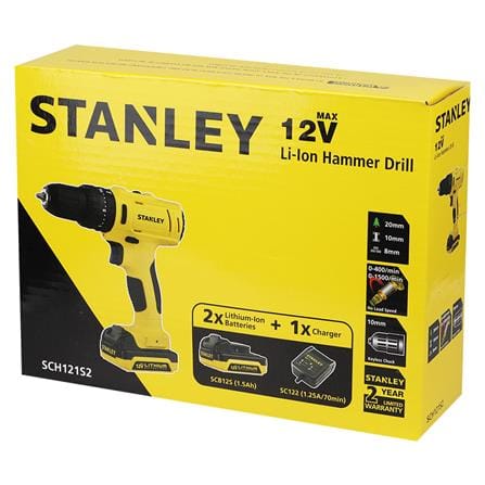 สว่านไร้สาย (พร้อมแบตเตอรี่) STANLEY SCH121S2-B1 12 โวลต์_6