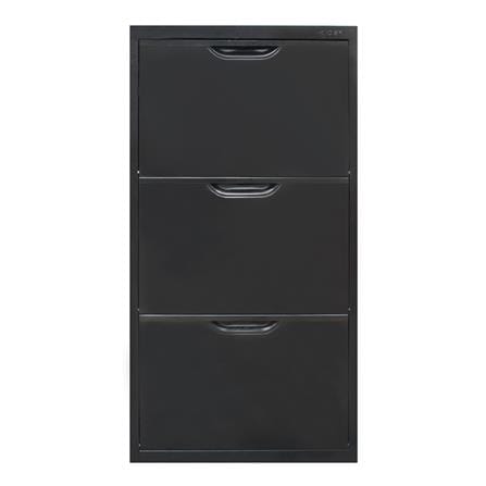 ตู้รองเท้าเหล็ก บานเปิดทึบ KIOSK SW-103 60 ซม. สีดำ_1