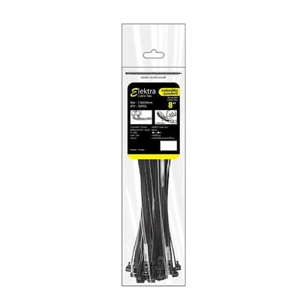 เคเบิ้ลไทร์เข็มขัดปลดล็อคได้ ELEKTRA 8 นิ้ว สีดำ (20 เส้น)_1