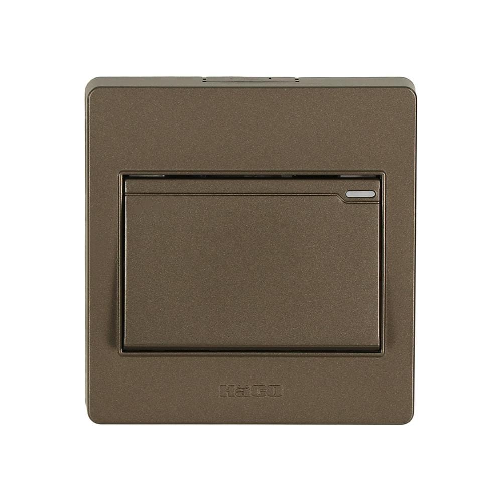 ชุดสวิตช์ 1 ทาง 1 ช่อง HACO M3N-S11-CC สีน้ำตาลดำ