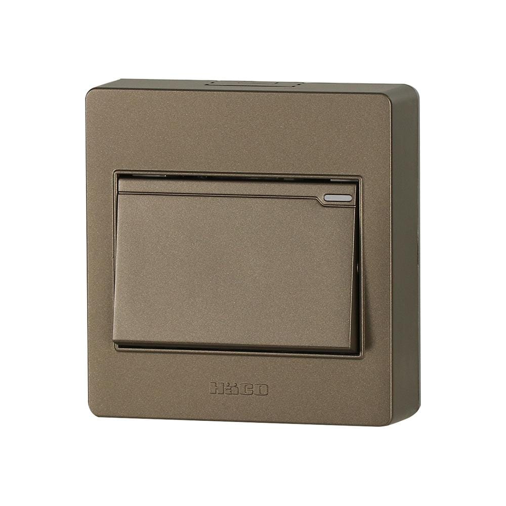 ชุดสวิตช์ 1 ทาง 1 ช่อง HACO M3N-S11-CC สีน้ำตาลดำ