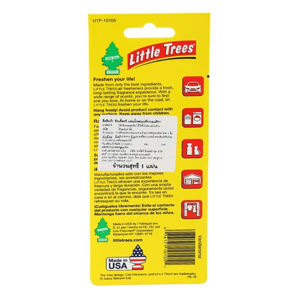 แผ่นหอมปรับอากาศรถยนต์ LITTLE TREES  0.21g VANILLA AROMA