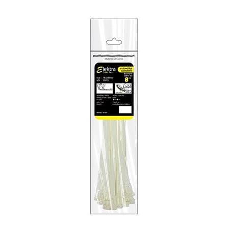 เคเบิ้ลไทร์เข็มขัดปลดล็อกได้ ELEKTRA 8 นิ้ว สีขาว (20 เส้น)_1
