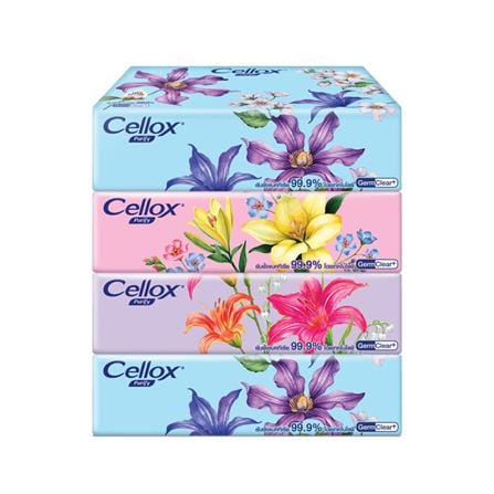 กระดาษเช็ดหน้า CELLOX FLOWER 115 แผ่น (แพ็ก 4 ชิ้น)